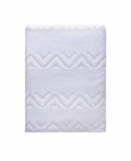 White Jacquard Turkish Cotton 27" X 54" Chevron Bath Towel on a white background