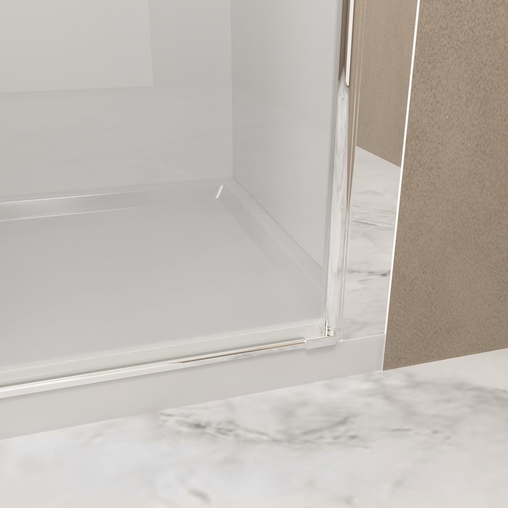 73" X 34" Aluminum and Tempered Glass Shower Door
