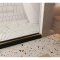 76" X 48" Aluminum and Tempered Glass Shower Door close-up detail