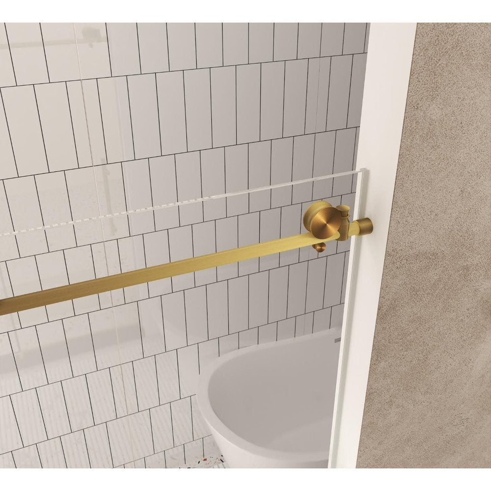 76" X 48" Aluminum and Tempered Glass Shower Door - 76.00" H x 48.00" W x 0.31" D