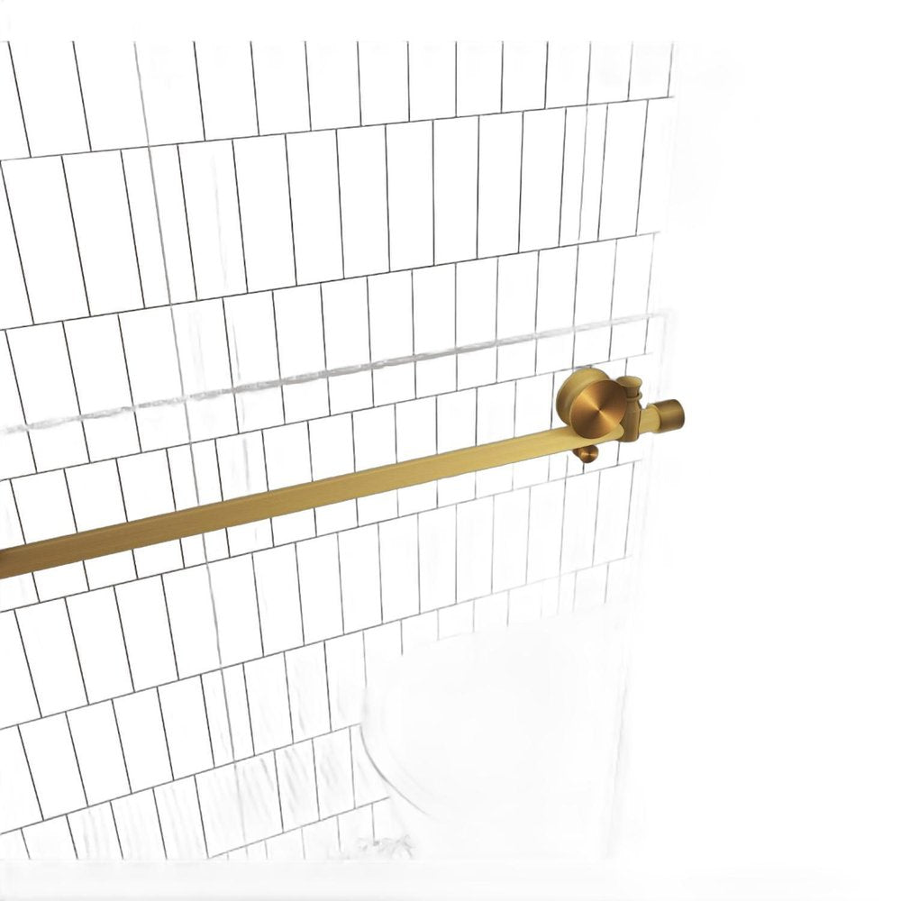 76" X 48" Aluminum and Tempered Glass Shower Door - 76.00" H x 48.00" W x 0.31" D