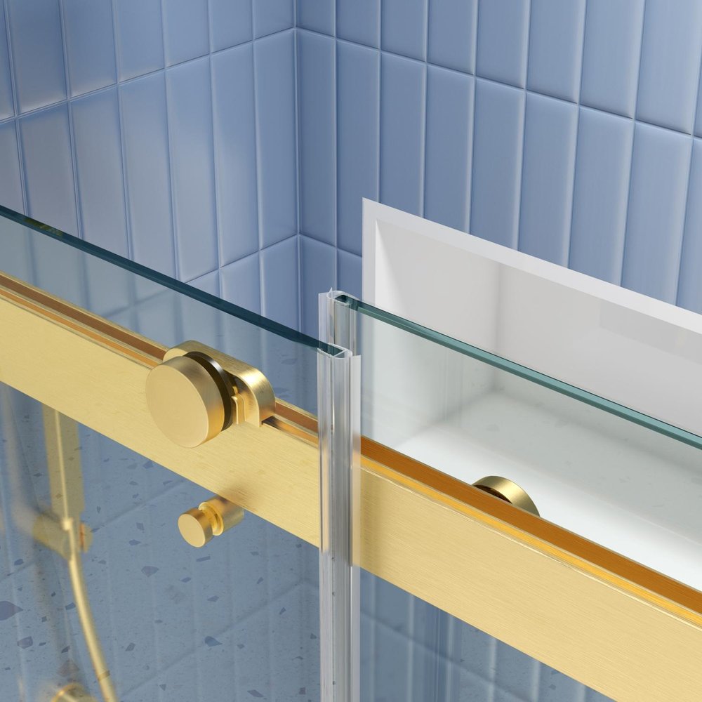 74" X 48" Tempered Glass Shower Door