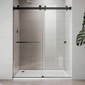 72" X 59" Tempered Glass Shower Door on a white background