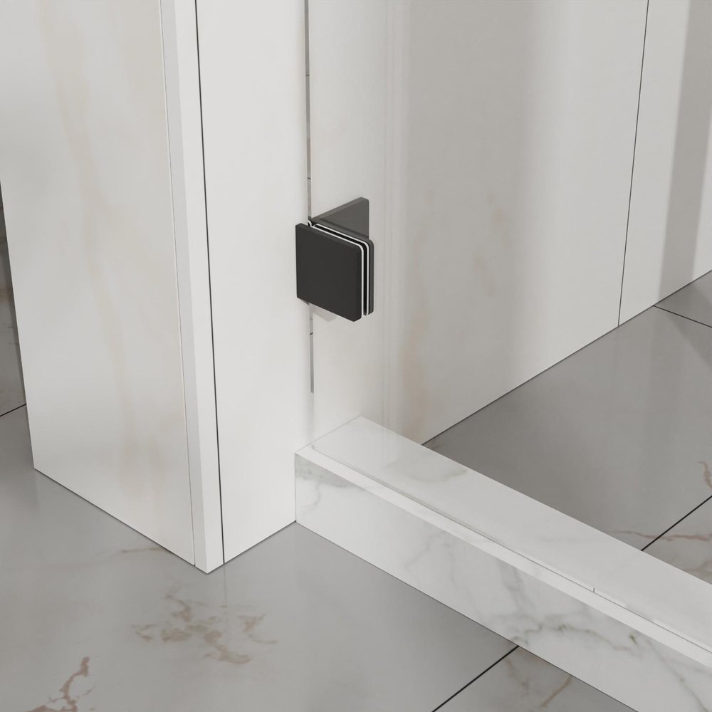 72" X 48" Tempered Glass Shower Door close-up detail