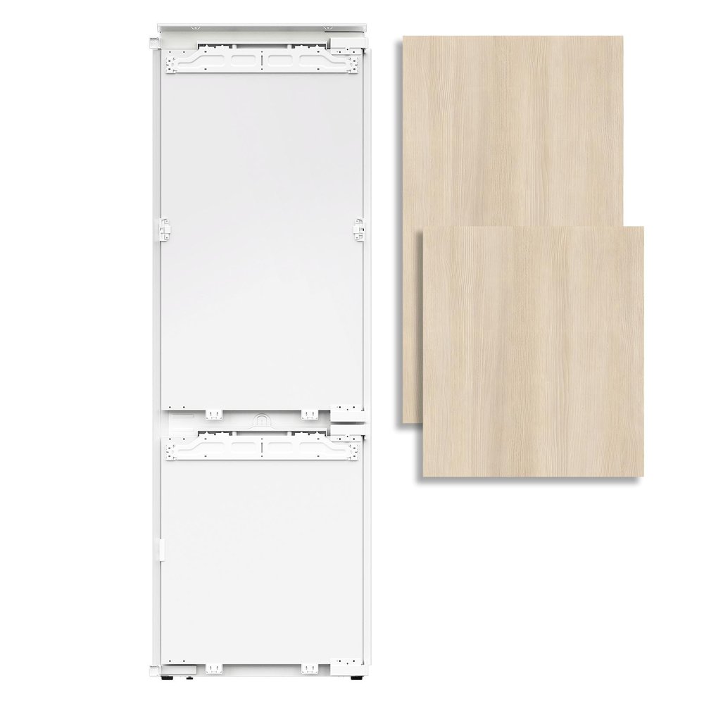 70" X 22" Silver and White Stainless Steel Dual Compartment Wine And Beverage Refrigerator