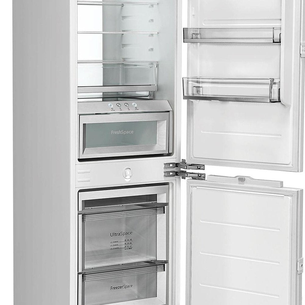 70" X 22" Silver and White Stainless Steel Dual Compartment Wine And Beverage Refrigerator
