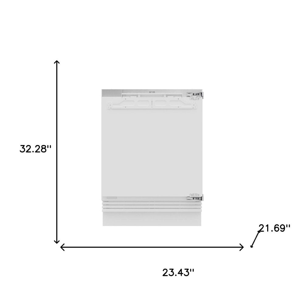 32" X 23" White Stainless Steel Single Compartment Can Beverage Refrigerator