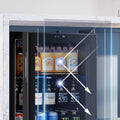 33" X 19" Clear and Black Stainless Steel Single Compartment Can Beverage Refrigerator