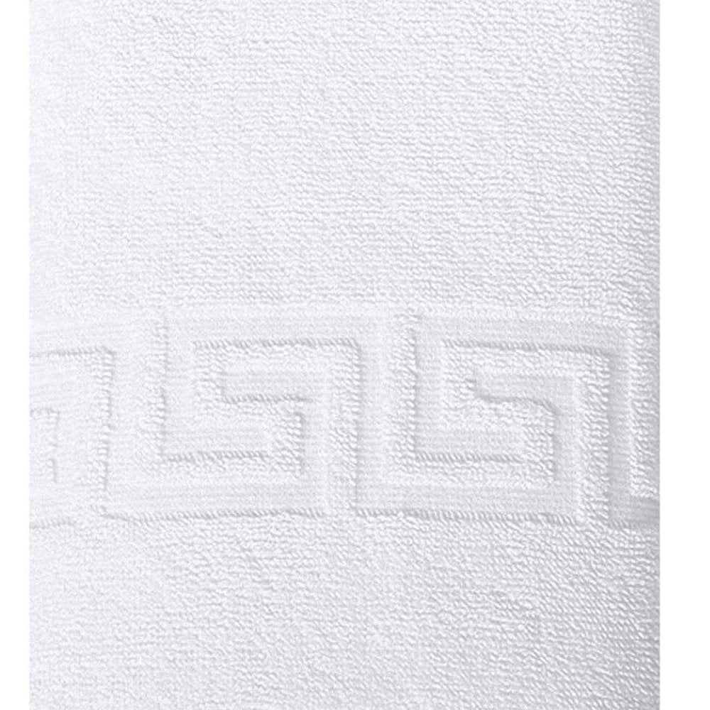 White Greek Key Turkish Cotton 30" X 16" Hand Towel