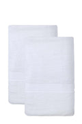 Set of Two White Turkish Cotton 60" X 40" Bath Sheet on a white background