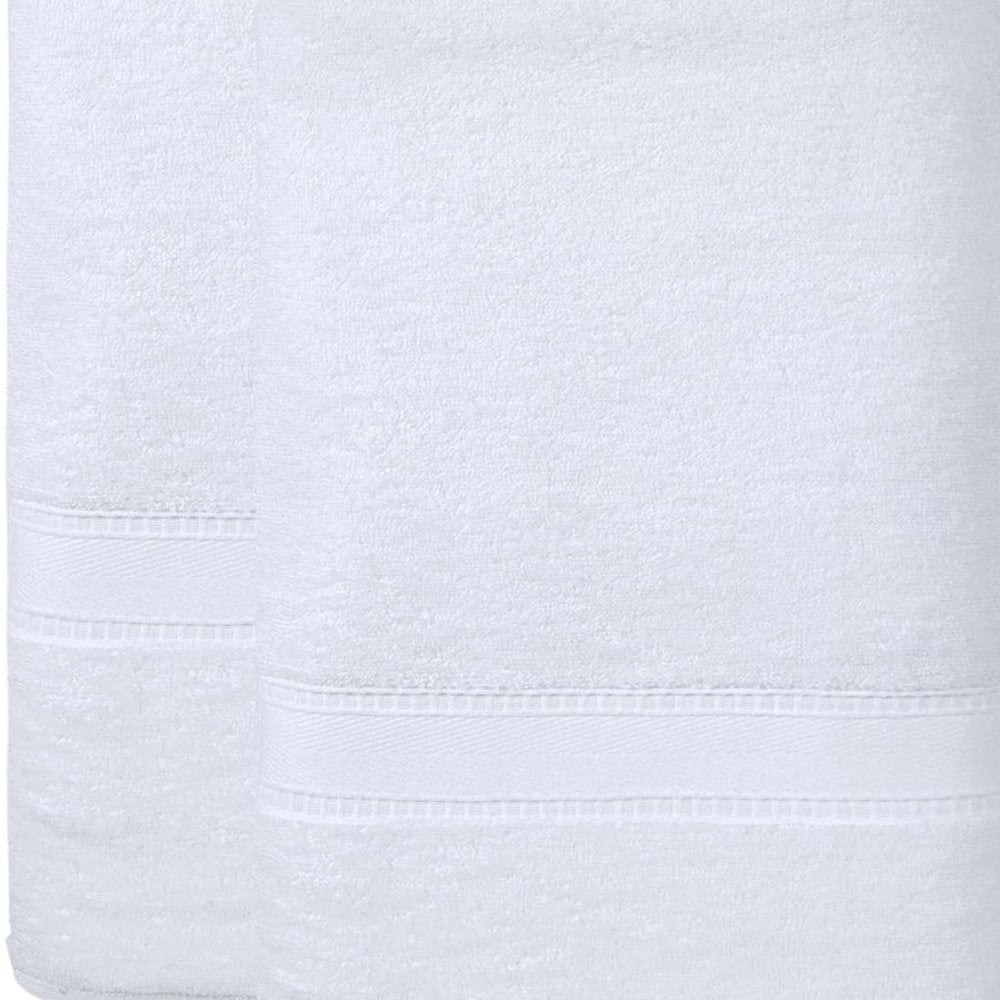 Set of Two White Turkish Cotton 60" X 40" Bath Sheet