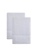 Set of Two White Chevron Turkish Cotton 70" X 40" Bath Sheet on a white background