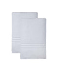 Set of Two White Turkish Cotton 66" X 35" Bath Sheet on a white background