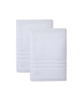 Set of Two White Turkish Cotton 54" X 27" Bath Towels on a white background