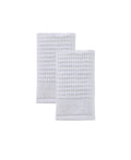 Set of Two White Polka Dots Turkish Cotton 30" X 16" Hand Towels on a white background