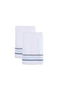 Set of Two White Turkish Cotton 54" X 27" Bath Towels on a white background