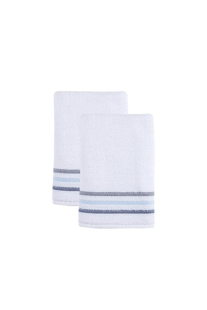 Set of Two White Turkish Cotton 54" X 27" Bath Towels