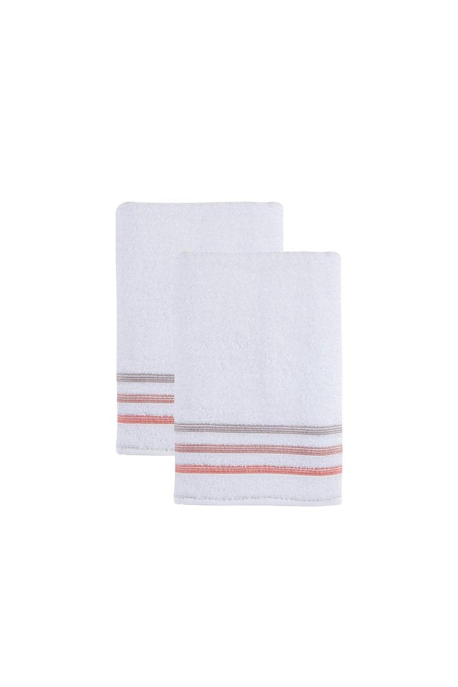 Set of Two White Turkish Cotton 54" X 27" Bath Towels
