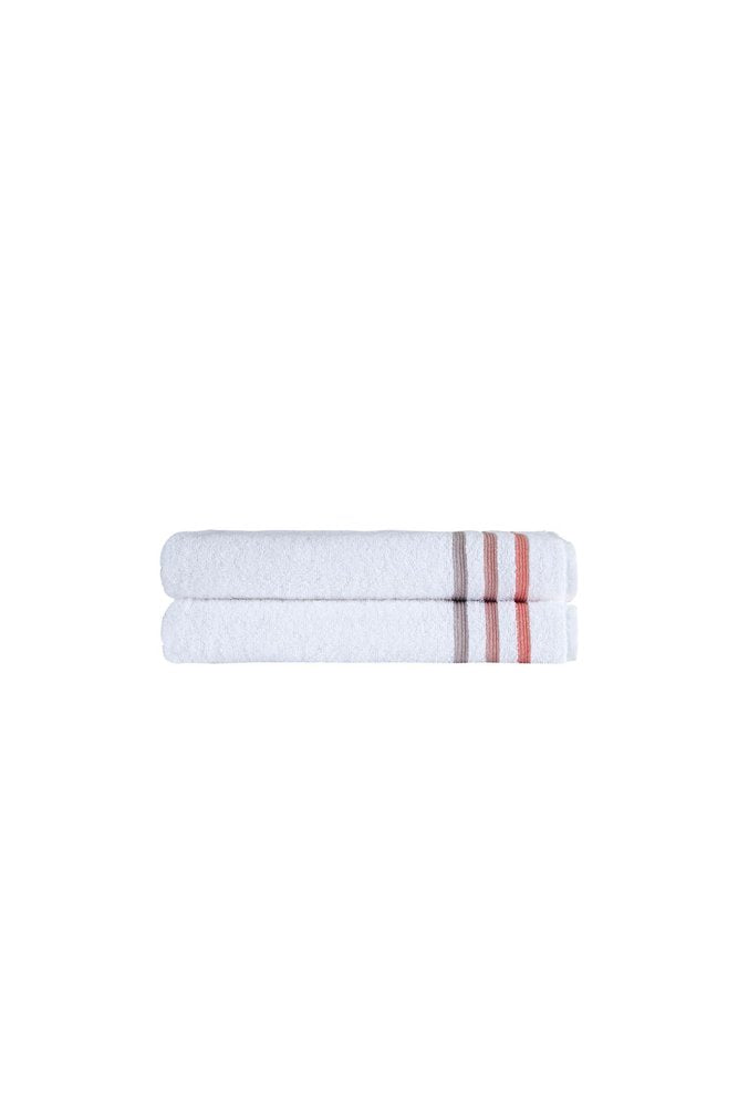 Set of Two White Turkish Cotton 54" X 27" Bath Towels