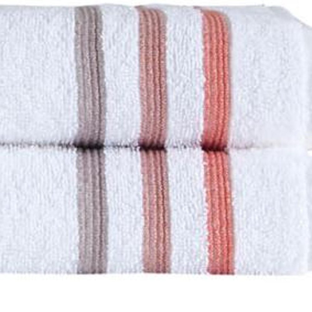 Set of Two White Turkish Cotton 54" X 27" Bath Towels