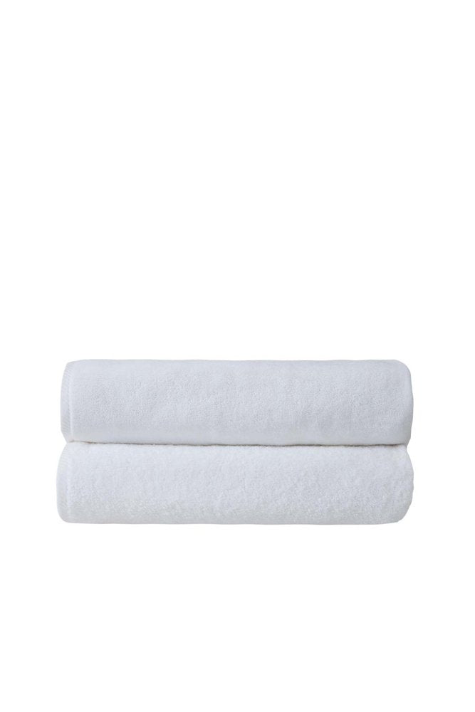 Set of Two White Turkish Cotton 70" X 40" Bath Sheet