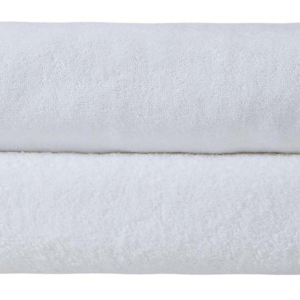 Set of Two White Turkish Cotton 70" X 40" Bath Sheet