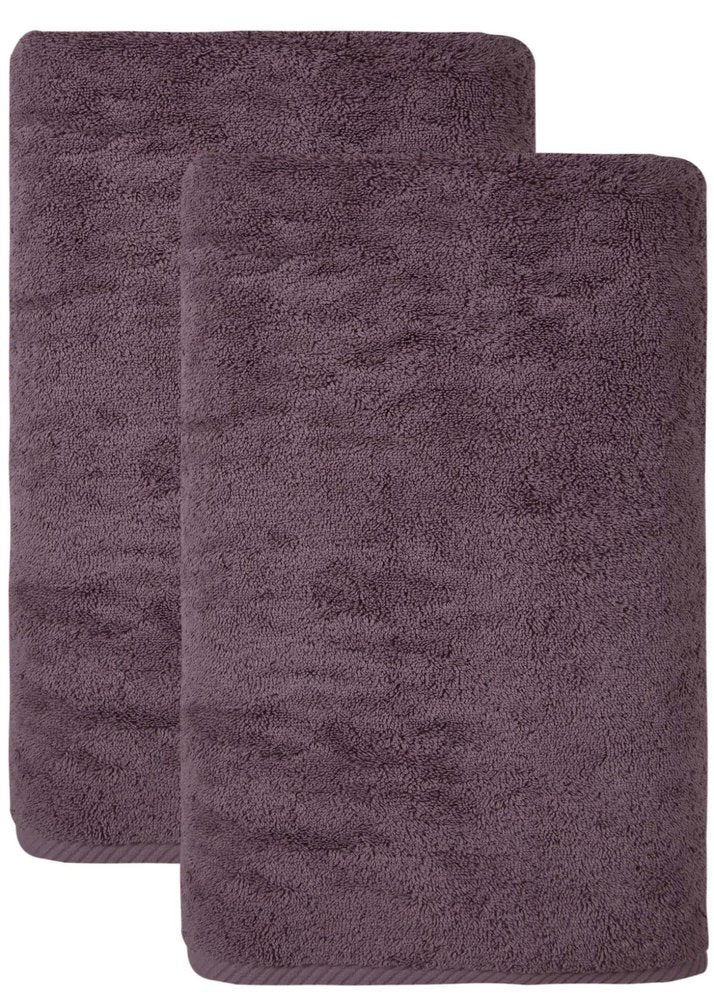 Set of Two Purple Turkish Cotton 70" X 40" Bath Sheet