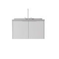 36" White Wood Floating Double Door Bathroom Vanity With Sink