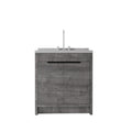 36" Gray Wood Freestanding Double Door Bathroom Vanity With White Sink