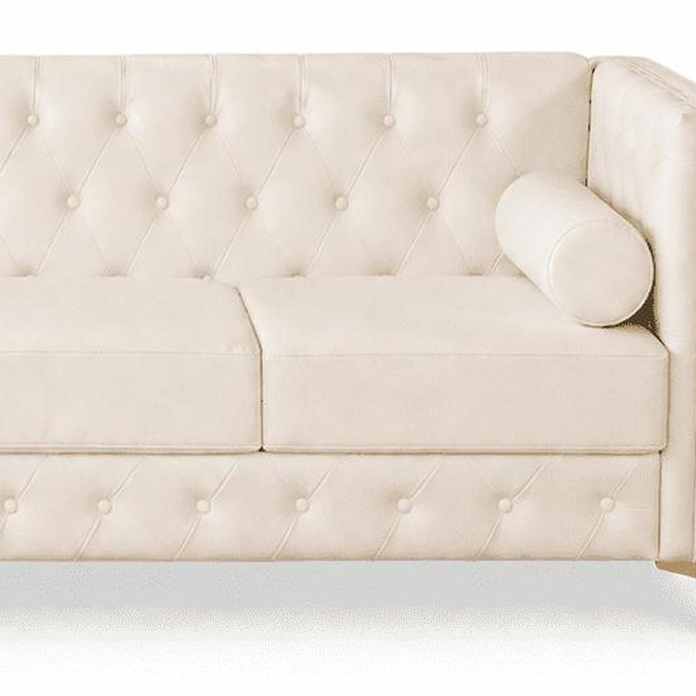 79" Black Faux Leather Sofa