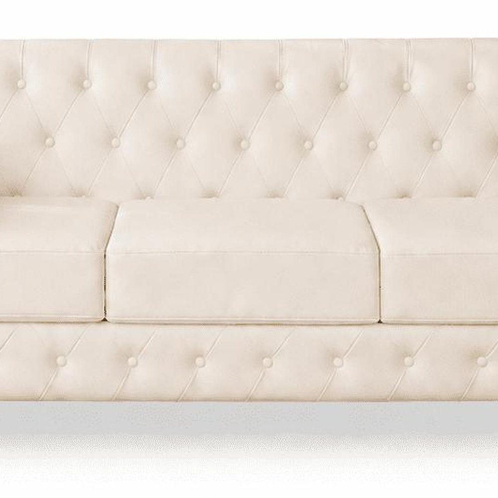 79" Black Faux Leather Sofa