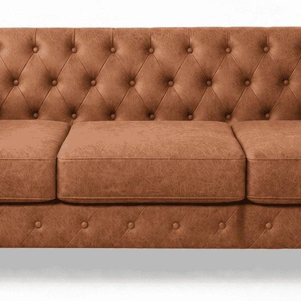 79" Black Faux Leather Sofa