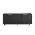 68" Black Wood Enclosed Storage TV Stand