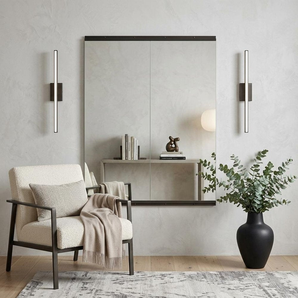 Set of Two Frameless Full Length Hanging Mirror