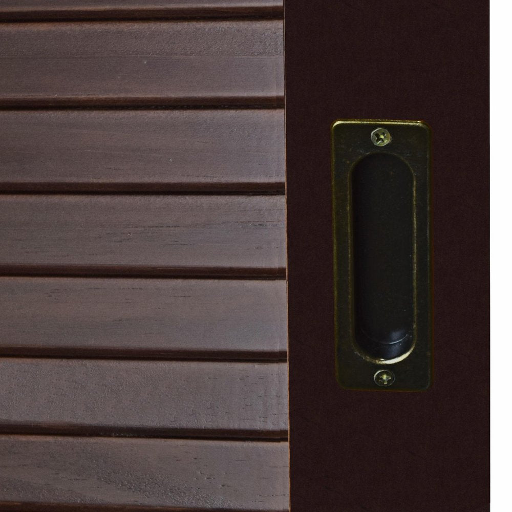 72" Dark Brown Solid Wood Two Door Combo Dresser
