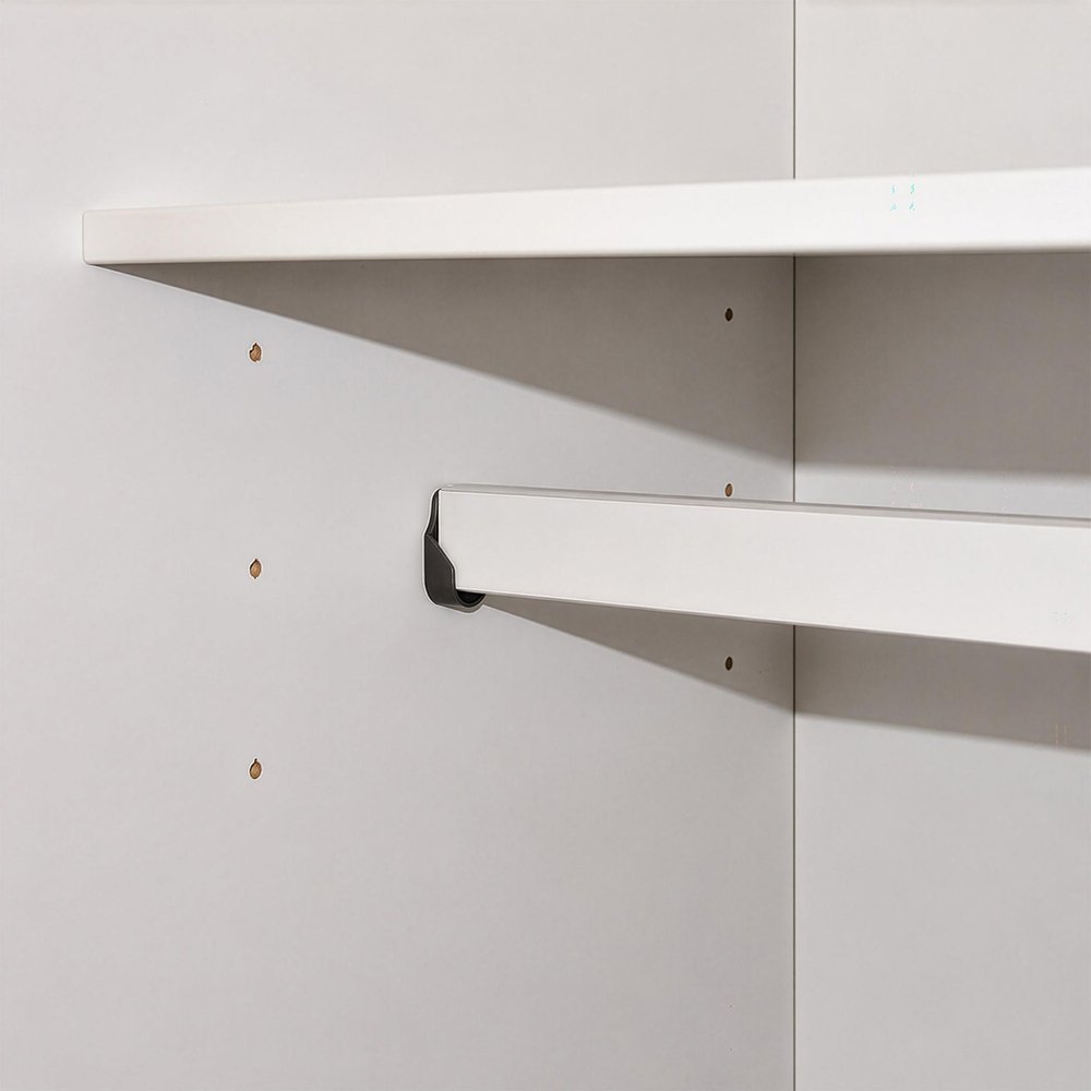 72" White Solid Wood Six Door Combo Dresser
