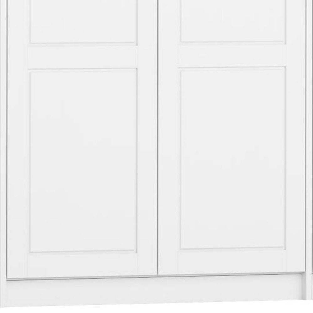 72" White Solid Wood Six Door Combo Dresser on a white background