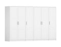 72" White Solid Wood Six Door Combo Dresser on a white background