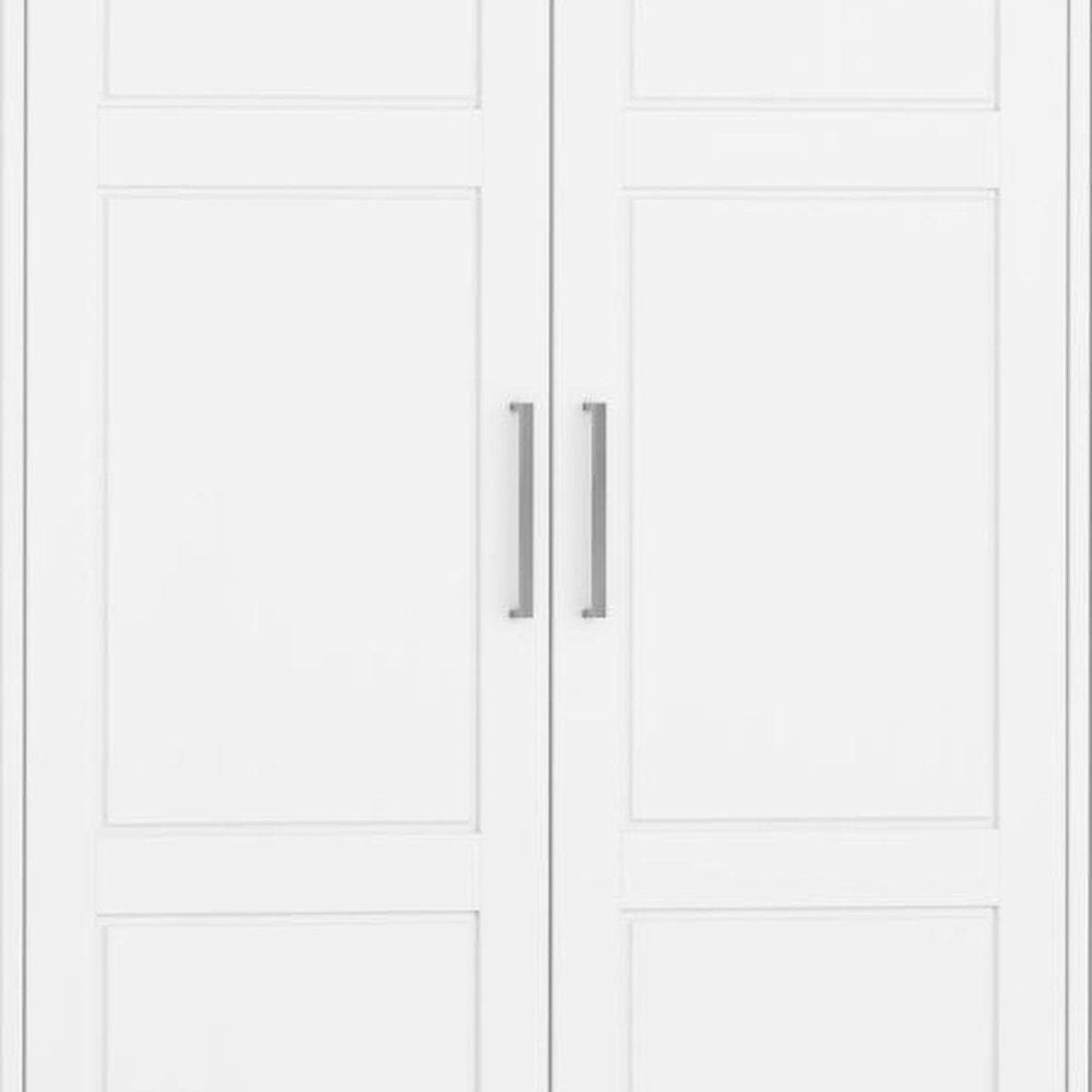 72" White Solid Wood Six Door Combo Dresser on a white background