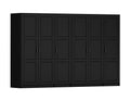 72" Black Solid Wood Six Door Combo Dresser on a white background