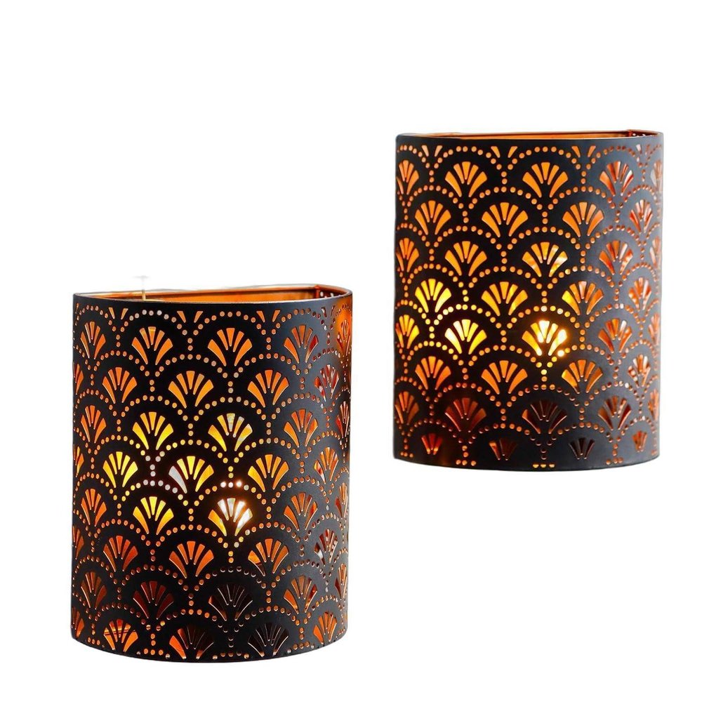 Set of Two 8" Bronze Geometric Desk Lamps With Cylinder Shades on a white background
