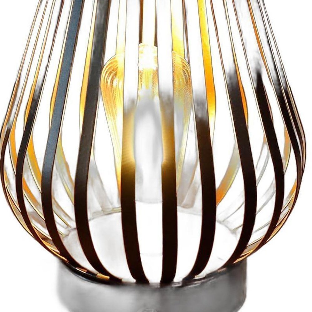 9" Brown Novelty USB Desk Lamp With Cage Shade on a white background