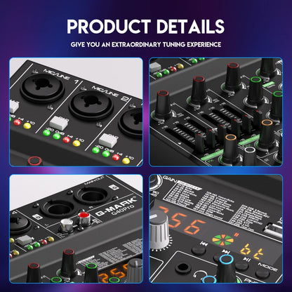 Audio Mixer G-MARK G40PRO 4-Channel Mixing Console With RCA Input And XLR Connectivity