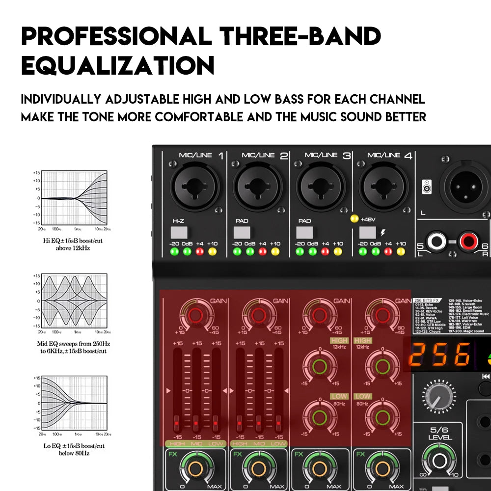 Audio Mixer G-MARK G40PRO 4-Channel Mixing Console With RCA Input And XLR Connectivity