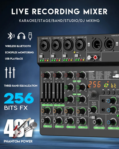 Audio Mixer G-MARK G40PRO 4-Channel Mixing Console With RCA Input And XLR Connectivity