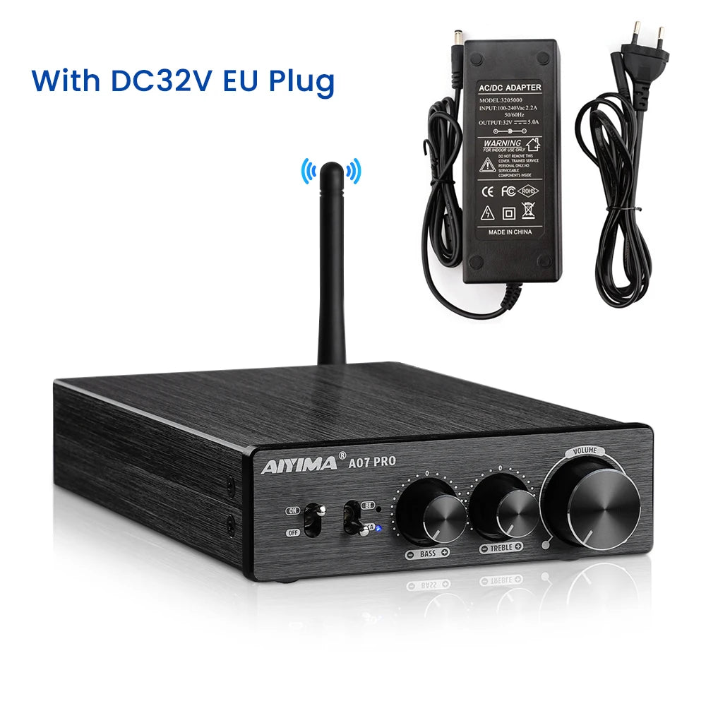 AIYIMA A07 PRO Bluetooth Amplifier Audio APTX HD TPA3255 Hifi Stereo Power Amplifier 300Wx2 Sound Speaker Amplificador Home Amp