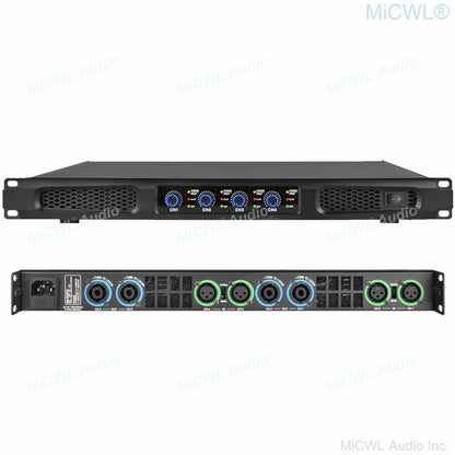 MiCWL Audio Pro CA Series 5200W Digital Power Amplifier 4 Channel 2600 Watt AMP Standard 19" 1U Rack CA650