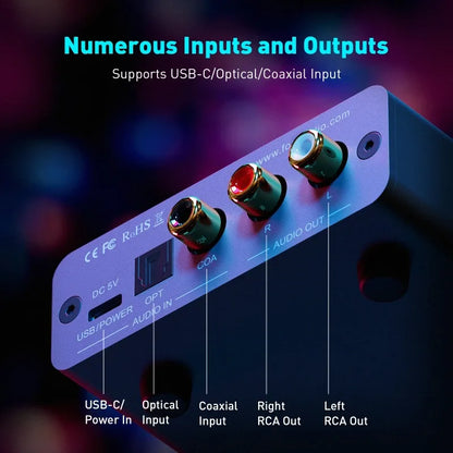 Fosi Audio K5 PRO USB Gaming DAC with Microphone Earphone Amplifier for PS5 Desktop Active Speakers Mini Audio DAC