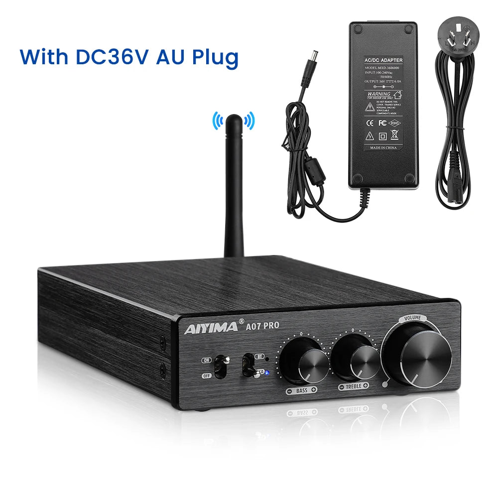 AIYIMA A07 PRO Bluetooth Amplifier Audio APTX HD TPA3255 Hifi Stereo Power Amplifier 300Wx2 Sound Speaker Amplificador Home Amp