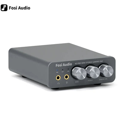 Fosi Audio K5 PRO USB Gaming DAC with Microphone Earphone Amplifier for PS5 Desktop Active Speakers Mini Audio DAC